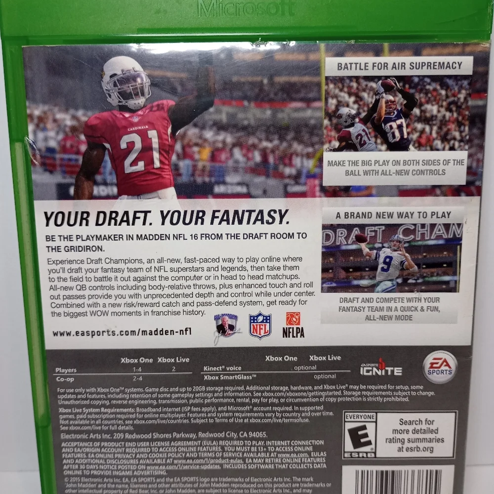 Madden NFL 16 (Microsoft Xbox One, 2015) No Manual Tested Works EUC
